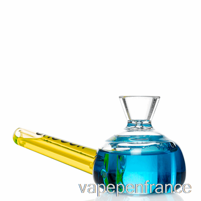 Cheech Verre Double Chignon Congelable Main Pipe Bleu / Vert Vape Stylo